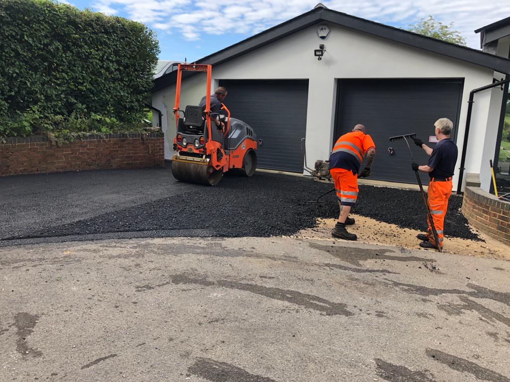 This is a photo of a bitumen driveway which is in the process of being installed by Heatherton Road Tech